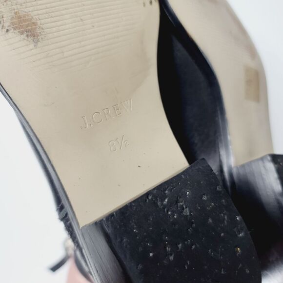 J. Crew Black Frankie Pebbled Leather Ankle Boots size 8 1/2 - Picture 9 of 15